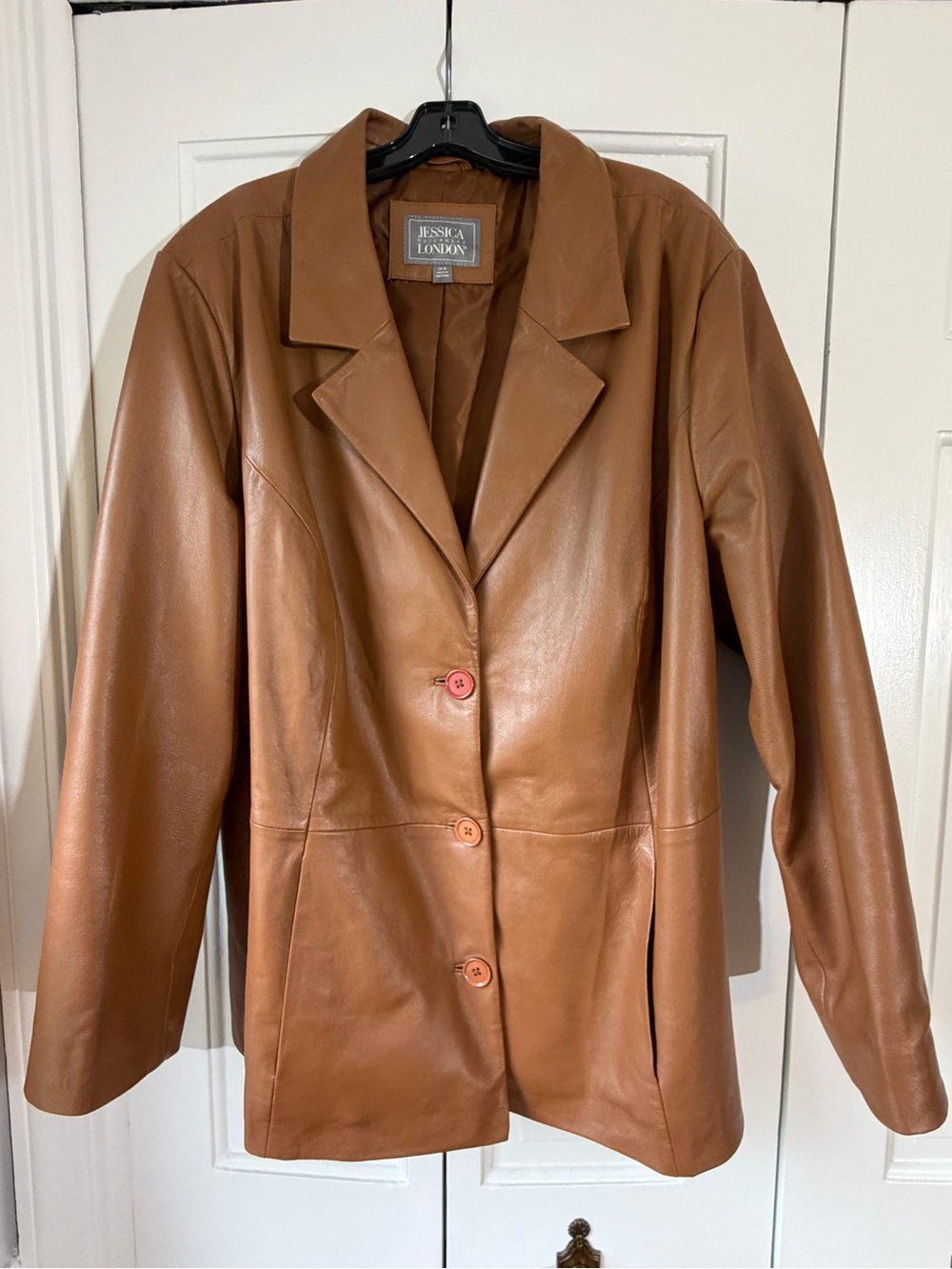 Jessica London Leather Blazer Jacket